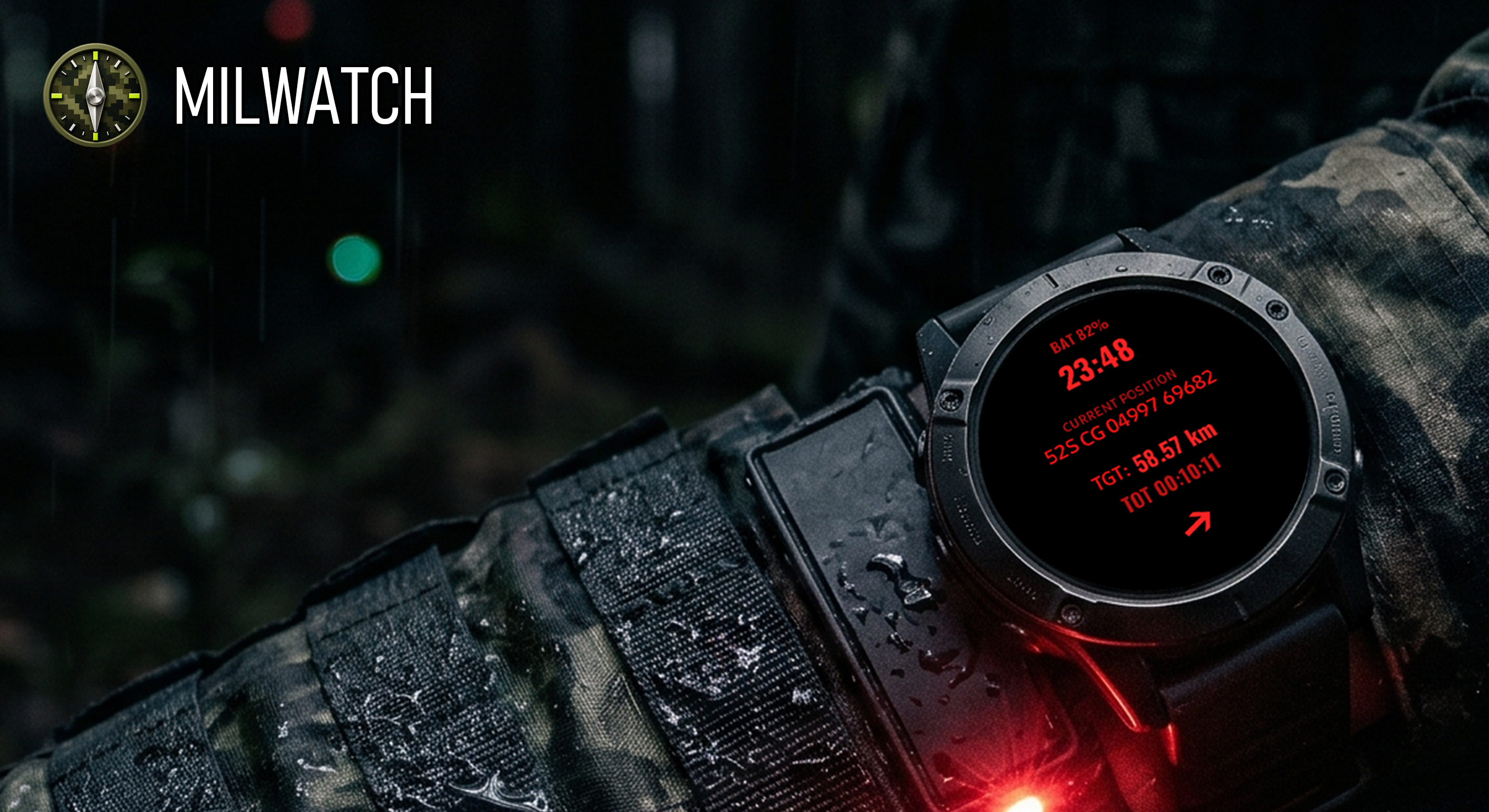 MilWatch Pro red night mode on Wear OS